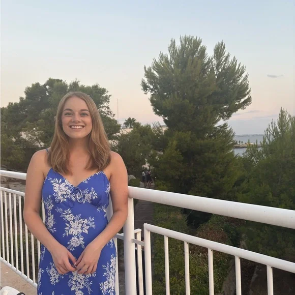 Altar'd State Blue and White Floral Midi Dress - Picture 3 of 3